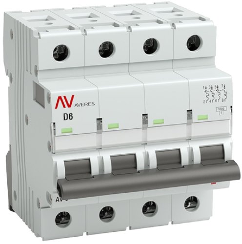Выключатель автоматический EKF Averes AV-6 4п 6А D 6кА картинка
